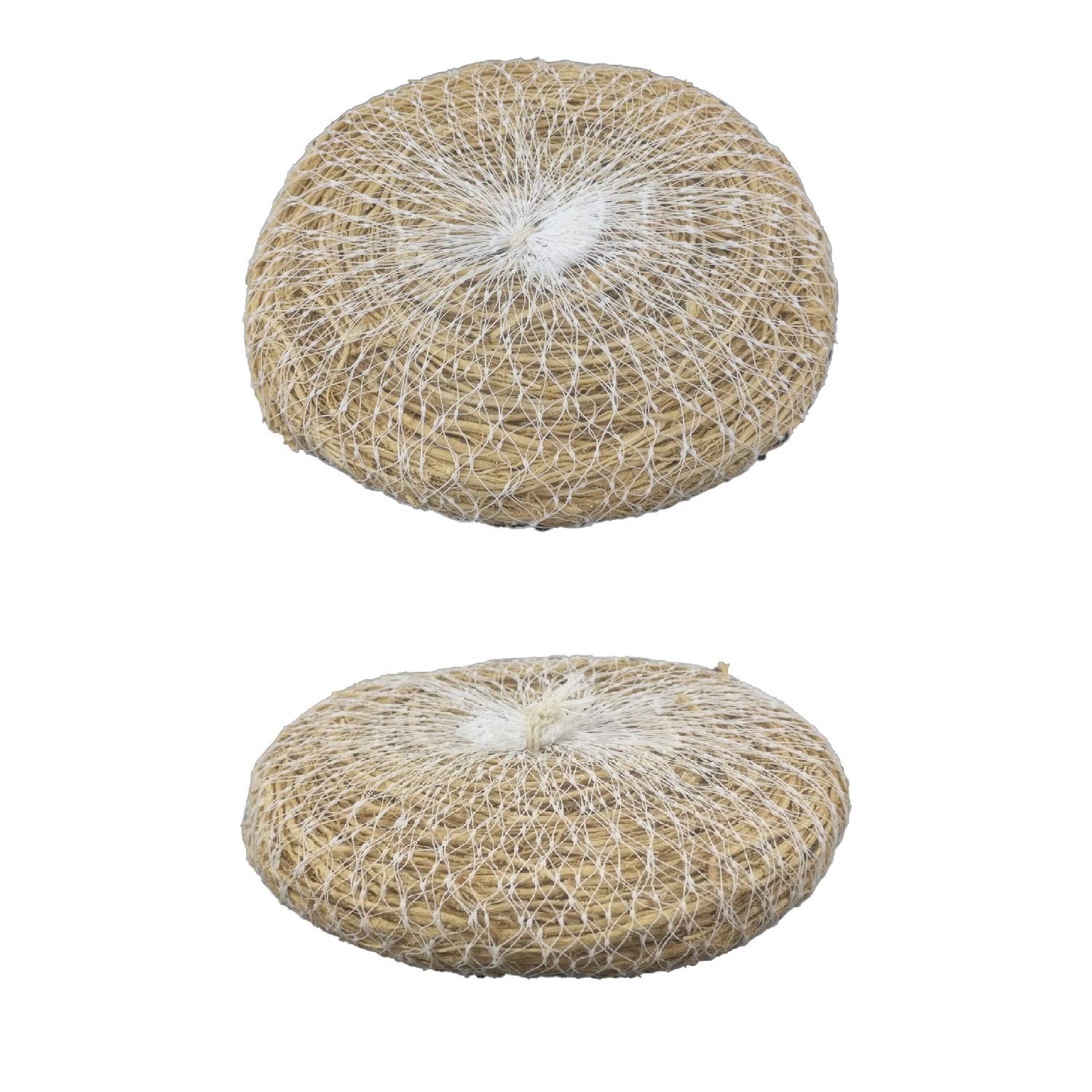 Aumni Crafts Natural Vetiver Bath Scrub (Pack of 2) Fragrant Skin Friendly Khus Ramacham Chrysopogon Zizanioides 3.5x1 Inch Eco Friendly Bio Degradable
