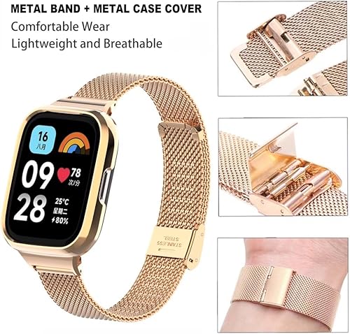 Miniatura 5 de Compatible con Xiaomi Redmi Watch 3 Active Bandas, correa de repuesto de metal de acero inoxidable para reloj inteligente Redmi Watch 3 Active Smart