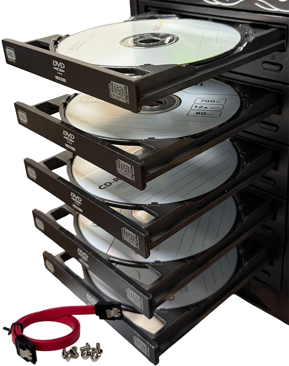 BestDuplicator Lite-On Super AllWrite IHAS124-04-KIT 24X DVD+/-RW Grabador de Doble Capa + Software de grabación Nero 12 Essentials + Kit de Cable Sata