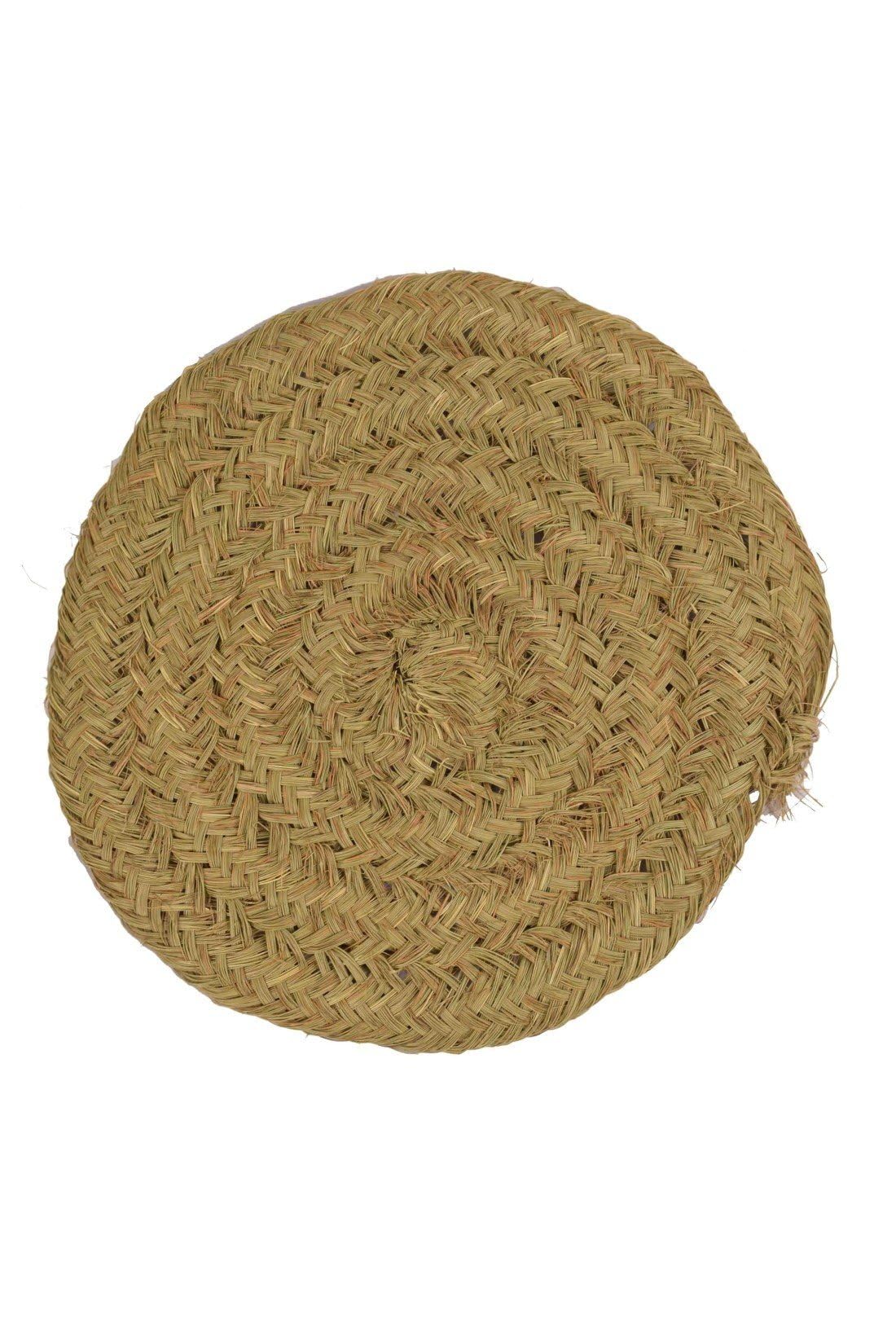 JARDIN202 - Alfombra de Esparto Trenzada a Mano – Alfombra multiuso Decorativa color Natural | 60 cm (Redonda)