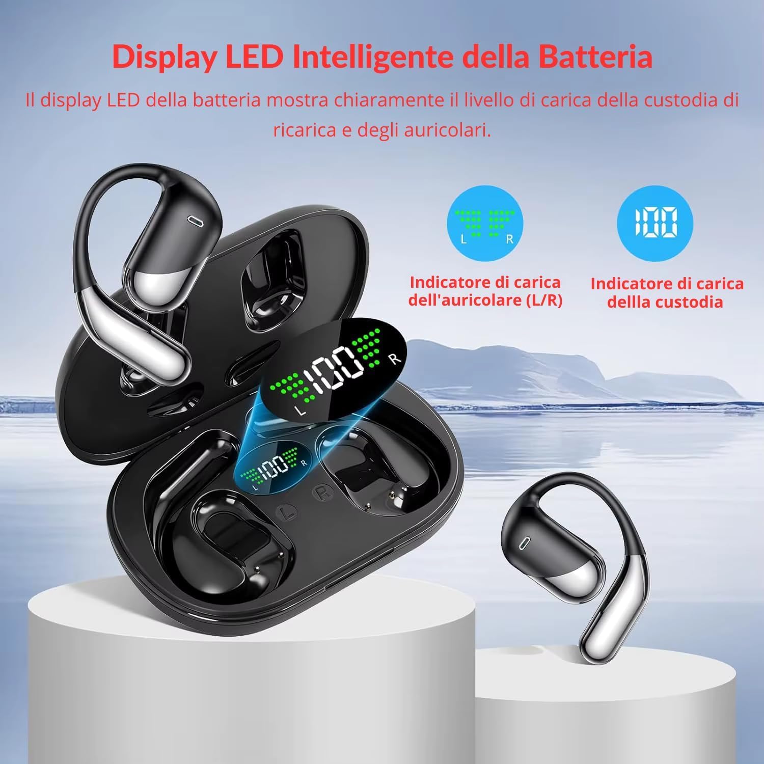 YYK-Q16S Cuffie Traduzione Istantanea Wireless Bluetooth 5.4 – Auricolari Smart con Traduttore Vocale in 144 Lingue, Audio HD, Microfono e Modalità Multiple – Ideali per Viaggi, Studio e Lavoro