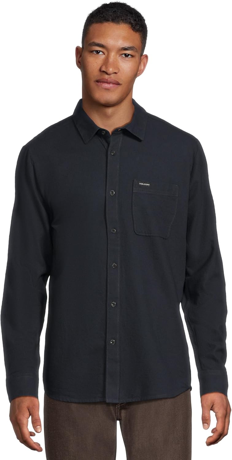 Volcom Men's Long Sleeve Woven Classic Button-up, Soft Cotton Blend, Casual Or Dress Shirt for Work & Everyday Wear