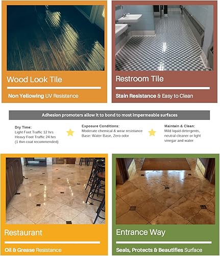 Miniatura 6 de GlazeGuard - Azulejo de cerámica y porcelana brillante (muestra), sellador de lechada, alto brillo, acabado de aspecto húmedo (kit de muestra de 4