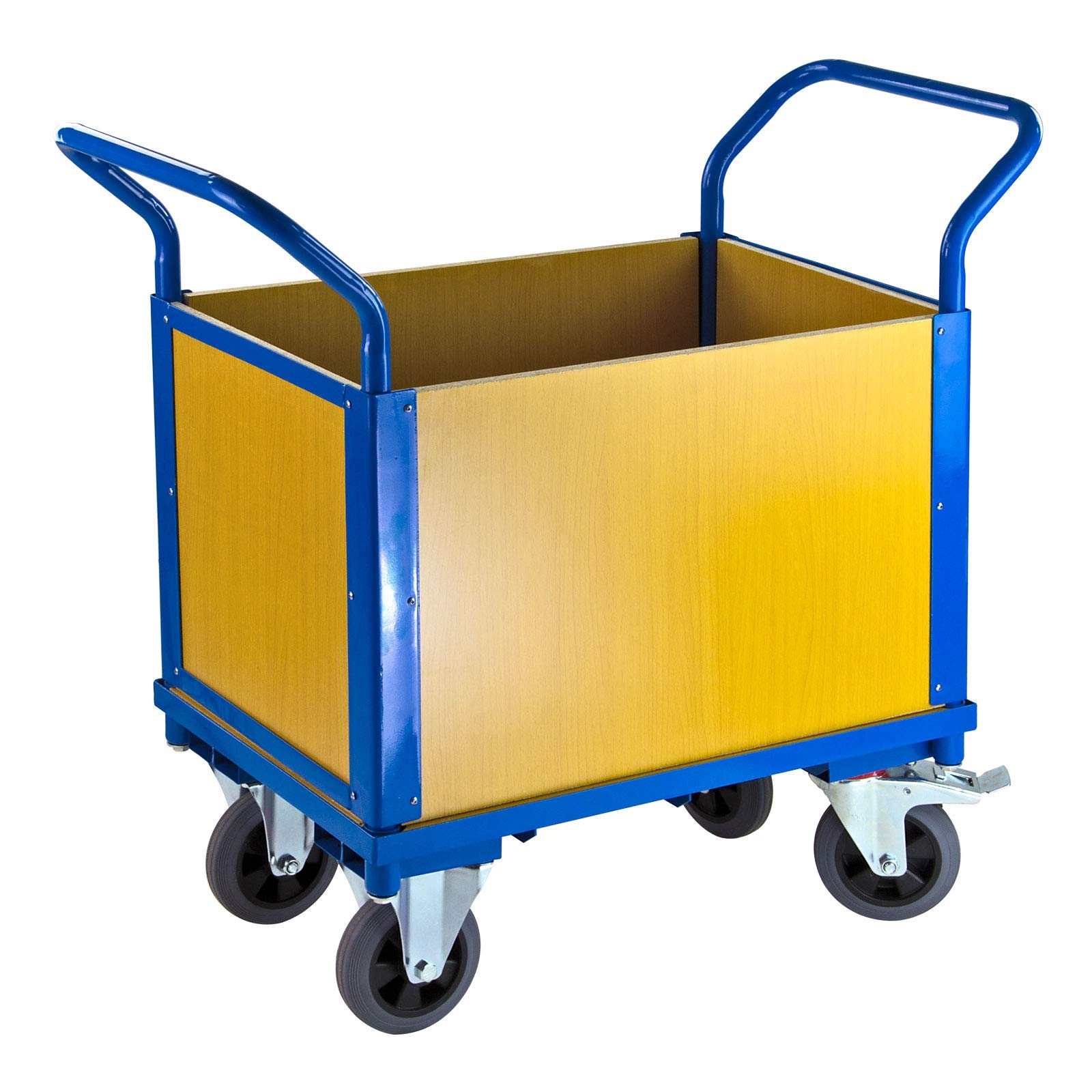 ADB Transportwagen 1 Boden und 4 Holzwänden Handwagen Plattformwagen Transportkarre
