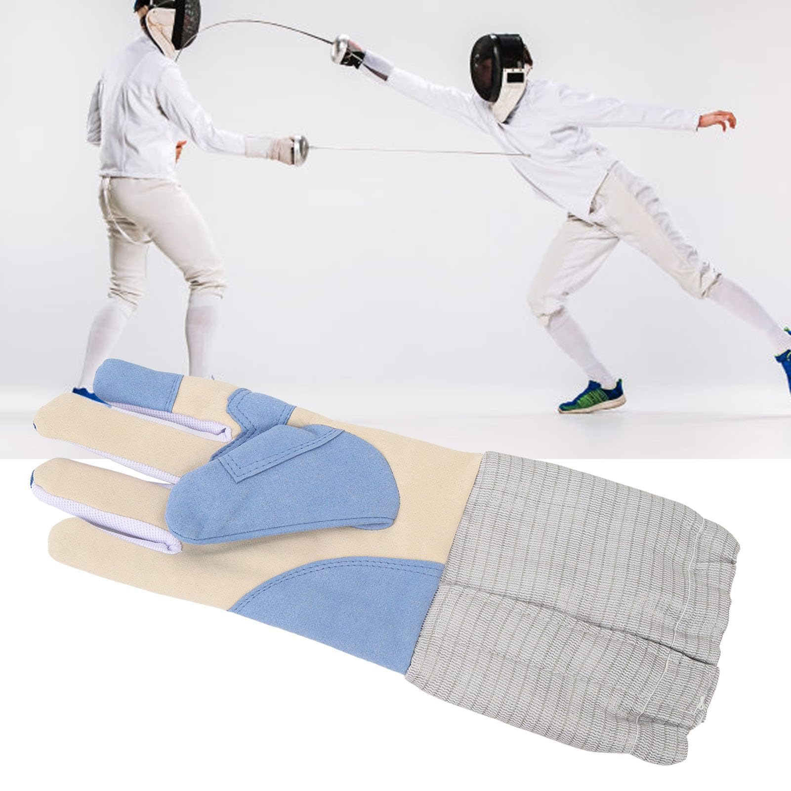 1Pcs Gants D'escrime Rembourrés, Gant de Sabre Antidérapant et Respirant pour Droitier Gants D'entraînement D'escrime Unisexes en Tissu Tricoté pour Un Seul Sport pour Jeunes Adultes