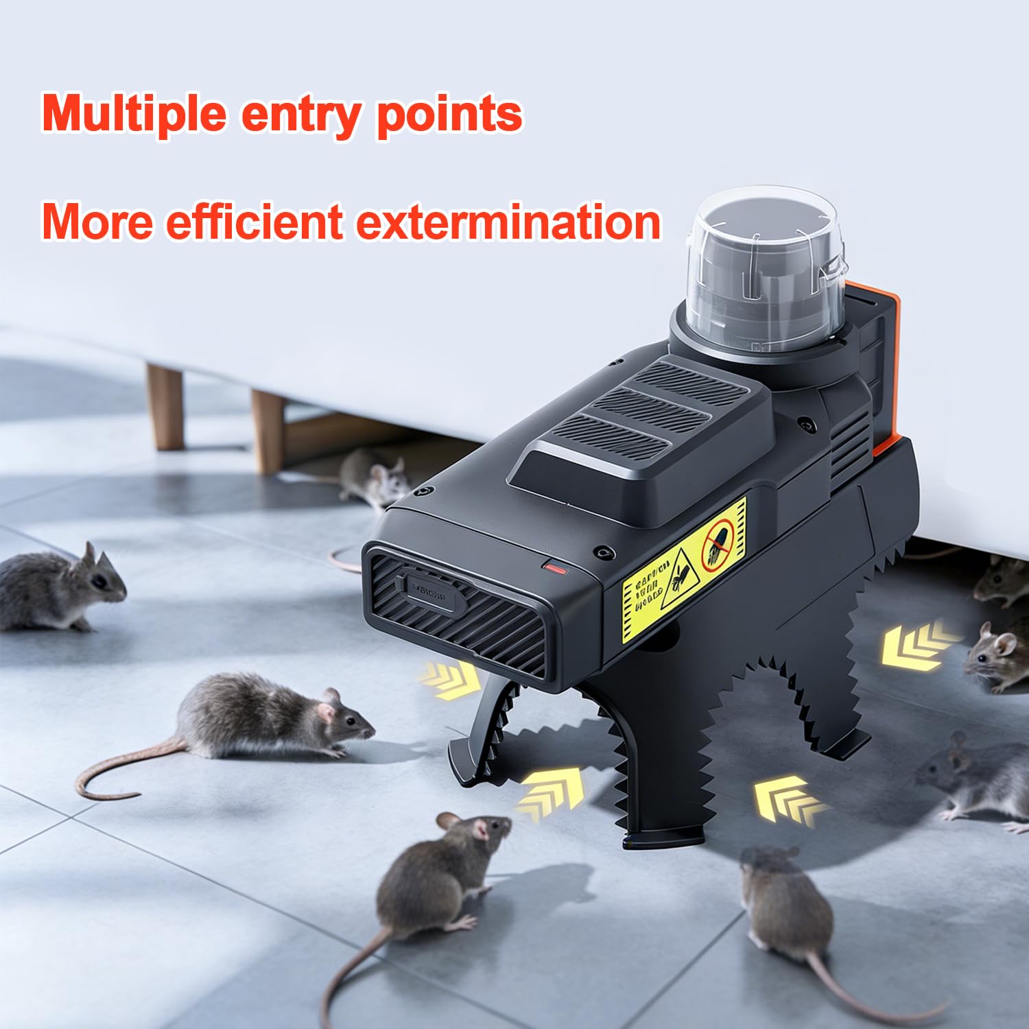 Elektrische Mausefalle mit Sensor, effiziente, giftfreie Nagetierbekämpfung, schnell und wiederverwendbar, Humane Lösung für Mäuse und Ratten, Haus, Küche, Garage und Keller
