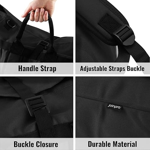 Miniatura 3 de JOINPRO Bolsa de lavandería extra grande de 125 litros con correas para el hombro, diseño ajustable y extensible, bolsa de lavandería con 3