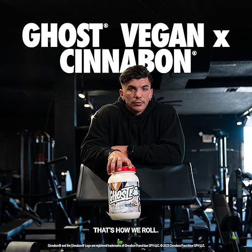 Miniatura 2 de GHOST Proteína vegana en polvo, Cinnabon - 2 libras, 0.71 oz de proteína - Guisante a base de plantas y proteína de calabaza orgánica - Batidos