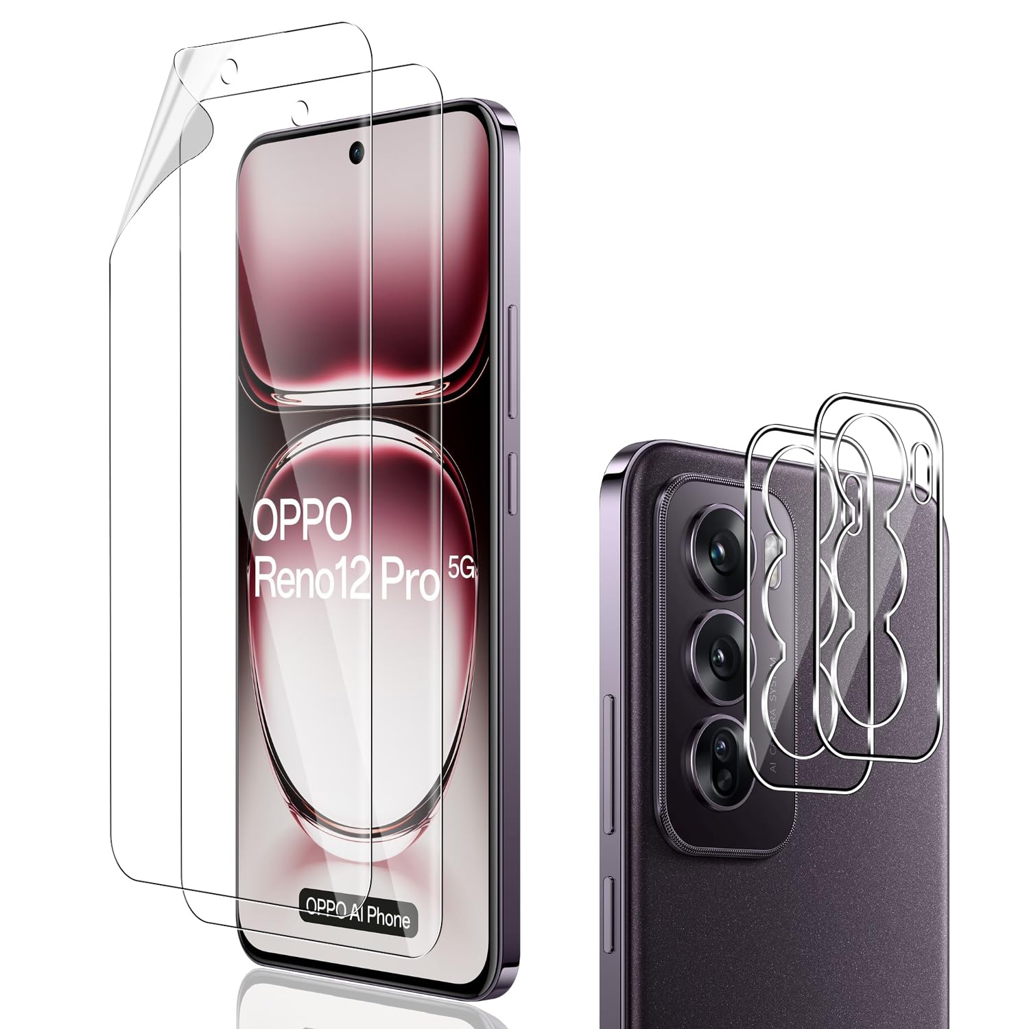 Eonpam 2 Packs Lentille Caméra Pour Oppo Reno6 Pro 5G Vitre Appareil Photo Objectif Arrière Avec Kit De Réparation