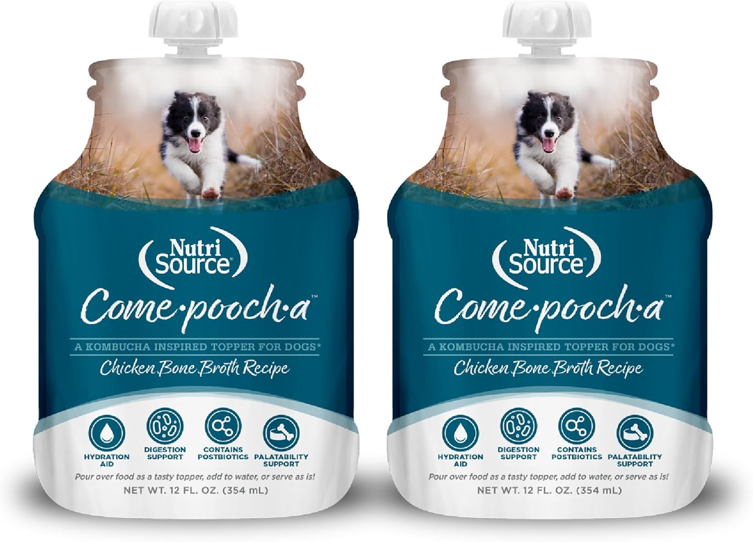 NutriSource Come-Pooch-A Variety Pack, Beef, Turkey, and Chicken Bone Broth for Dog Kibble 12 Ounce (Pack of 3)