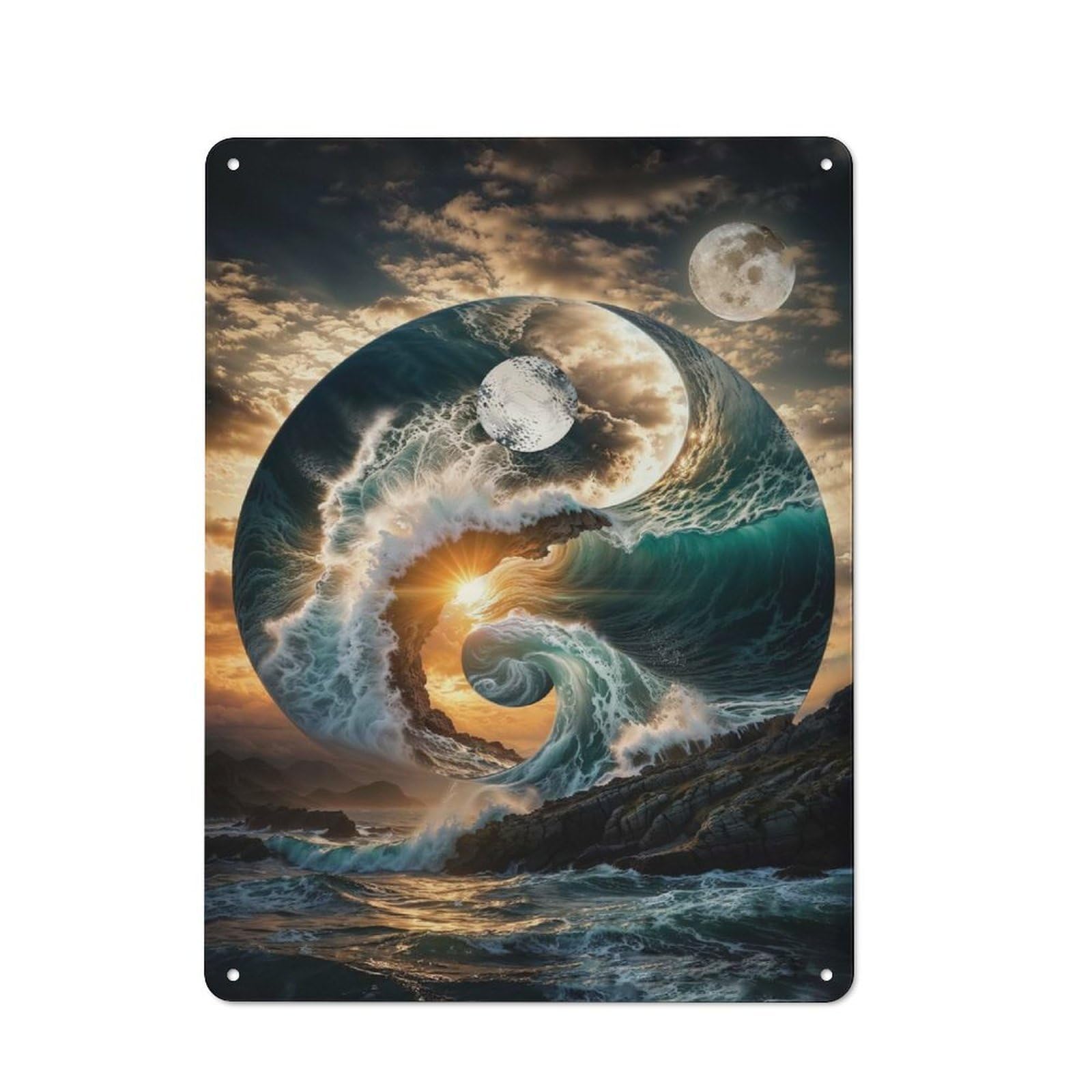 Junmoney Crashing Harmony Retro Metal Plaque 40X30cm Featuring For Home Bar Wall, For Room Styling Across Home Bars And Entertaining Spaces