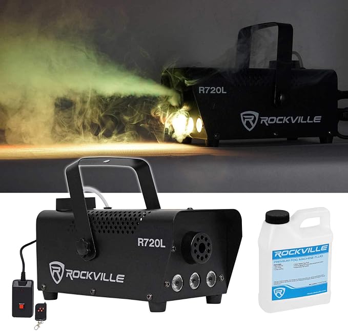 Máquina de humo Rockville R720L con luces LED y control remoto miniatura 2