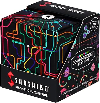 Shashibo Sensory Fidget Toy for Adults & Kids, Stress Relief Fidget Toy for Adults, Teens & Kids, Cool Fidget Toys for Desk, Classroom Must Have, Sensory Shape Shifting Cube, 100+ Possible Shapes
