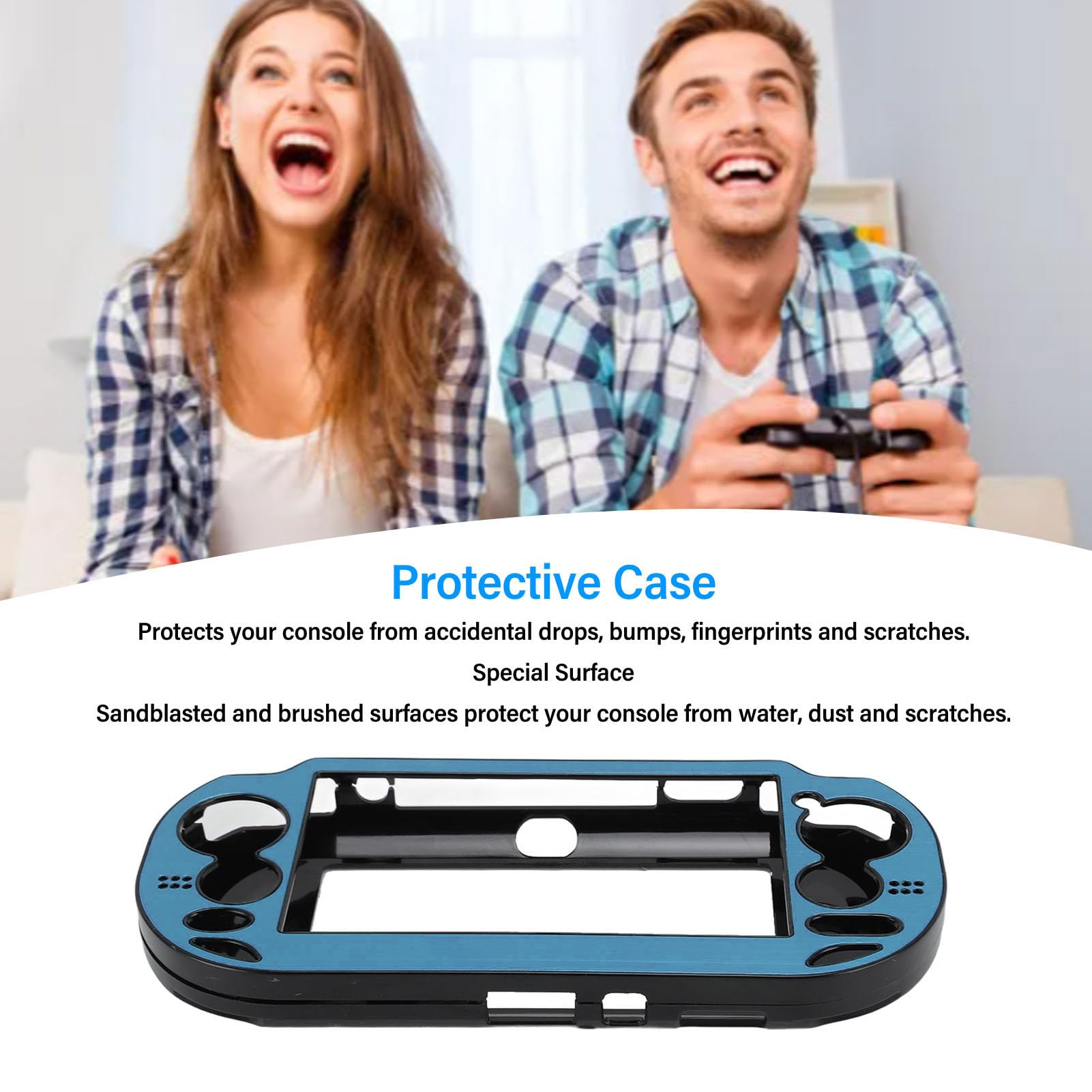 Étui de Protect Métallique en Aluminium coloré pour Console 1000, pour Coque avec Composant clé Accessible, sablé (Bleu Clair)