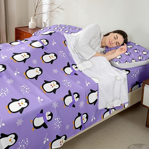 Miniatura 86 de Erosebridal Juego de sábanas para videojuegos, tamaño individual, color morado, sábana bajera ajustable para niños y niñas, moderno juego de sábanas