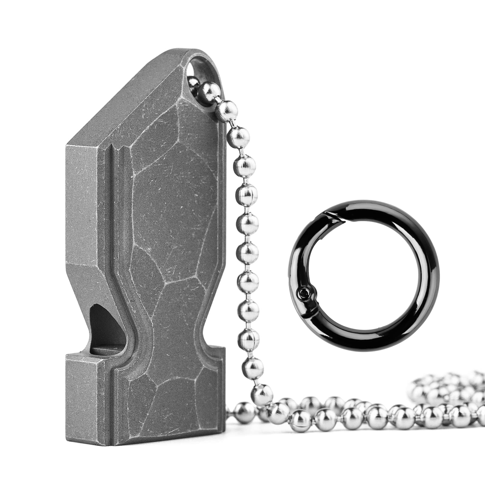 TISUR Titanium Emergency Whistle,EDC Safety Whistles Necklace Loud up to 120db,Survival Whistles for Survival,Hiking,Camping,Pets Training