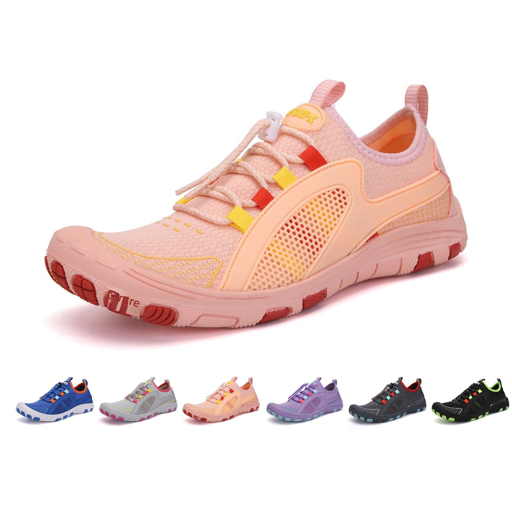 DMJHJY Hike Barefoot Shoes for Women & Men - Breathable, Non-Slip Athletic Footwear with Wide Toe Box, Perfect for Water & Hiking (Pink,36)