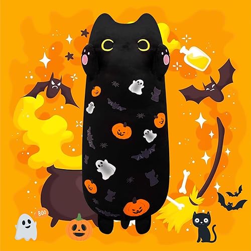 Miniatura 1 de Almohada larga de felpa de gato, almohada larga de felpa de gato de 35 pulgadas de largo, almohada de felpa larga de aguacate, bonita almohada de