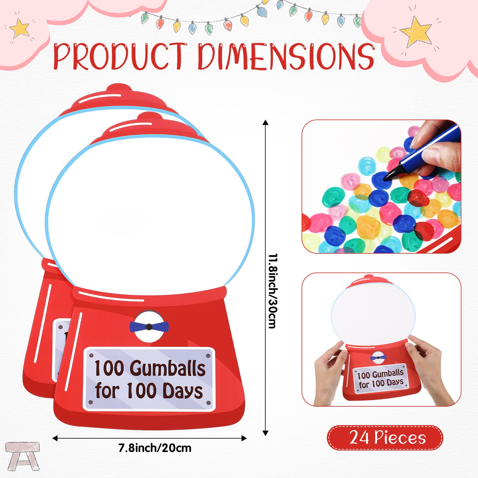 Amazon.com: 24 Pieces 100th Day of School Kit 100 Gumballs for 100 Days Paper Gumball Machine Color Matching Crafts Teacher Favor Kit Worksheet for Kids of School Celebration Party Supplies : Toys & Games amazon-com-24-pieces-100th-day-of-school-kit-100-gumballs-for-100-days-paper-gumball-machine-color-matching-crafts-teacher-favor-kit-worksheet-for-kids-of-school-celebration-party-supplies-toys-games