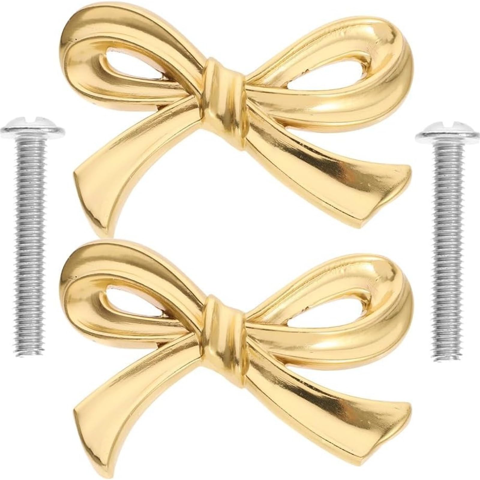 Upgrades Gold Bows Dresser Knobs Elegant Metal Handles Decorative Cupboard Handles Kitchen Drawer Pull for Home Cabinetry Home Hardware