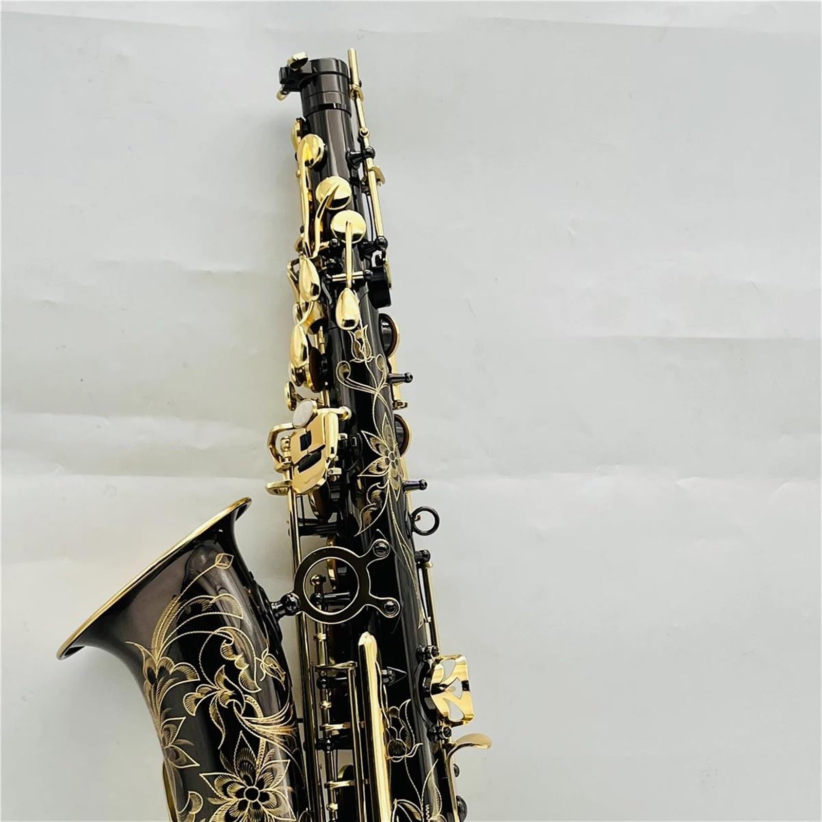 Saxofón Afinador De Saxofón Alto Eb Viento De Madera Profesional, Chapado En Níquel Negro, Dorado, Con Funda De Cuero, Accesorios