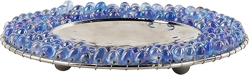 Miniatura 8 de Portavelas con cuentas azules - Juego de 3