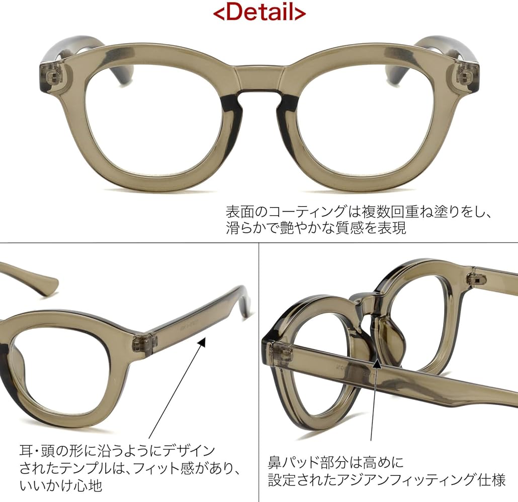 Amazon | [nanala] 極太ウェリントンフレームメガネ サングラス メンズ