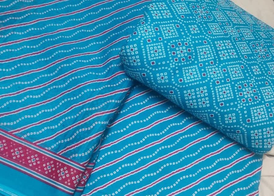 Cotton Mirror Thread work Jaipuri Dupatta Bandhani Material