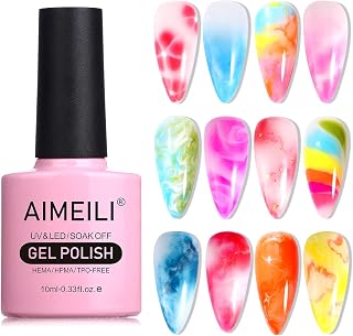 AIMEILI Nail Blooming Gel Nail Art Blossom Gel Soak Off U V LED Clear Blooming Gel for Spreading Effect, Marble, Floral Print Nail Art Design Manicure 10ml
