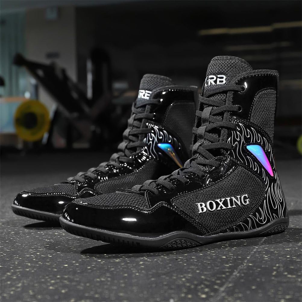 Scarpe da Boxe da Uomo per Giovani, Leggere in Mesh, Alte, da Kickboxing, per Combattimento e Allenamento Atletico Fitness