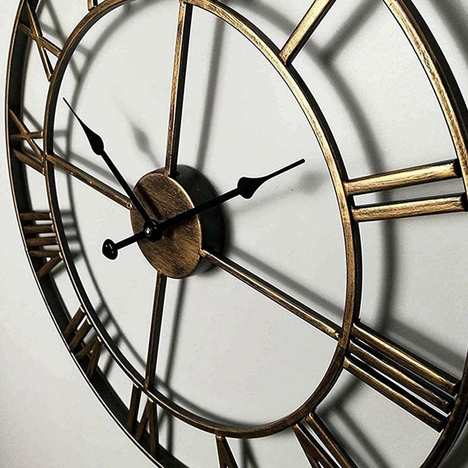 Grande Horloge Murale De Jardin Vintage 80cm - Étanche En Fer Forgé, Chiffres Romains, Idéale Extérieur Et Intérieur