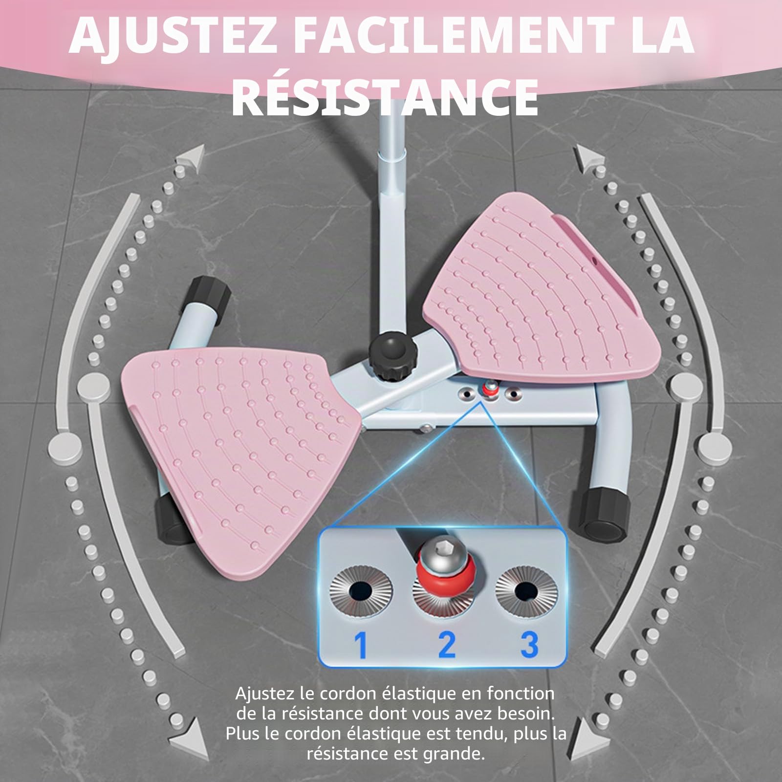 Version Améliorée Waist Twister Machine avec Accoudoirs, Waist Twisting Board avec Fonction Massage, Twist Disque de Taille Résistance Réglable pour L'entraînement des Muscles Abdominaux