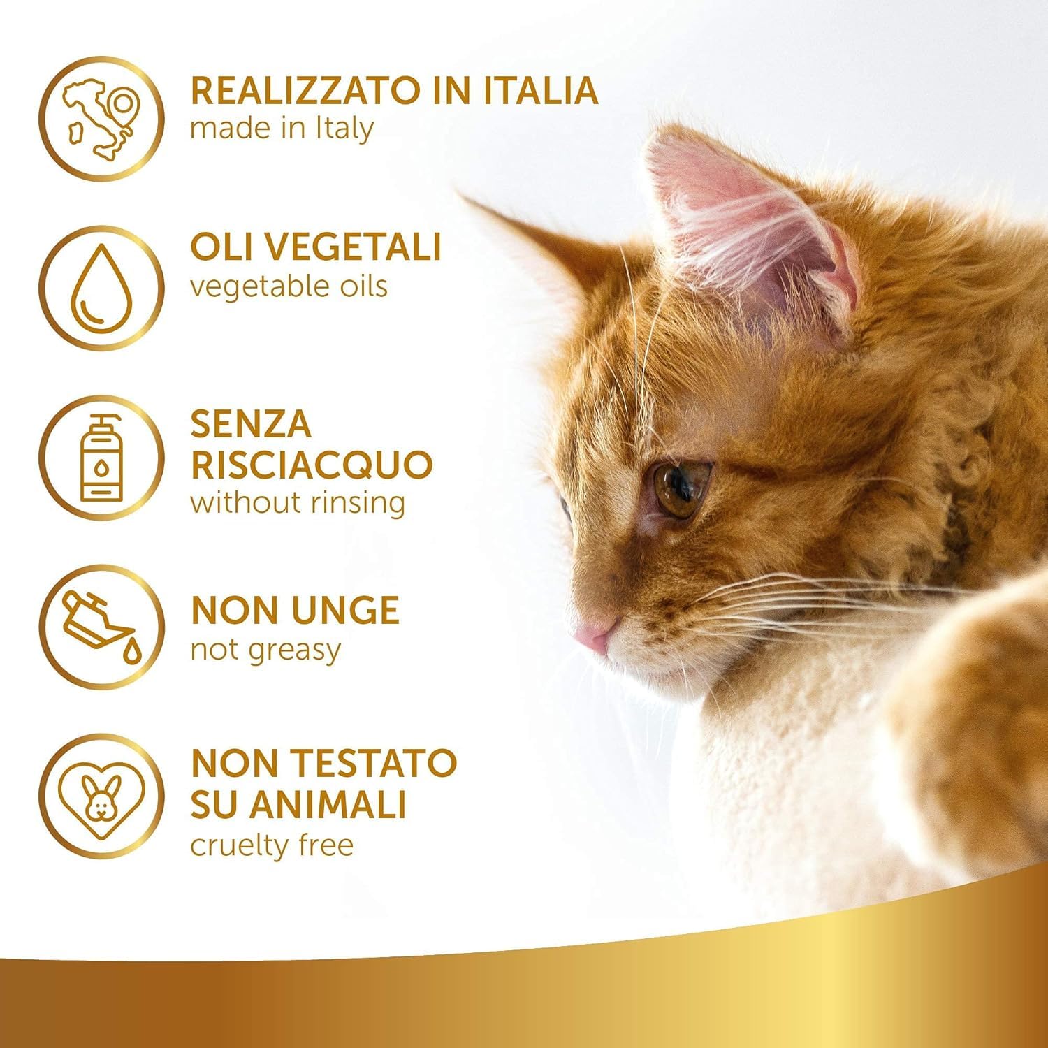 Linea 101, Spray Sciogli Nodi per Gatti Naturale, 250ml, Districante per Manto Morbido e Lucido, Deodorante Profumato senza Risciacquo, Adatto a Tutti i Tipi di Pelo, Cruelty Free Made in Italy
