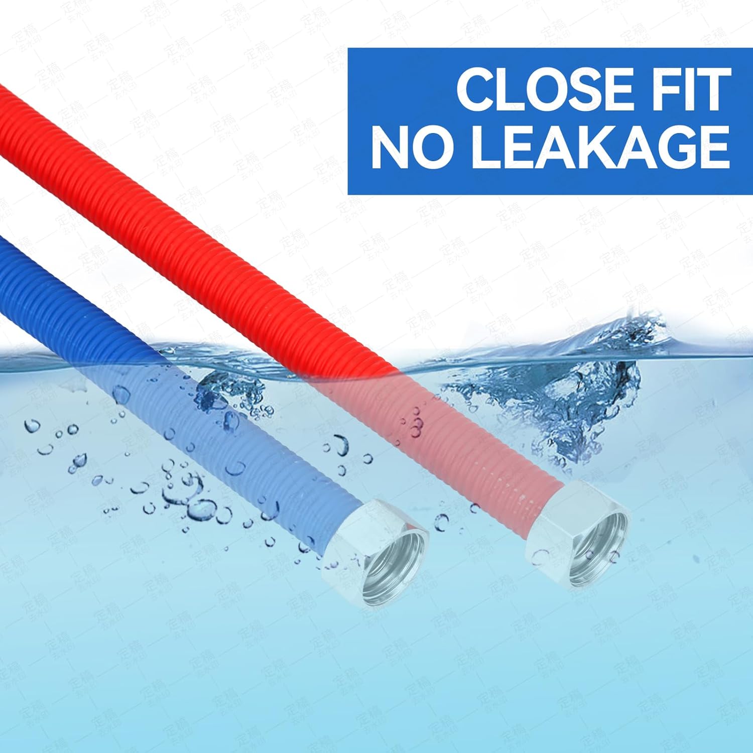 48Inch Flexible Stainless Steel Corrugated Water Heater Connector,3/4"FIP x 3/4"FIP,Hot and Cold Code Water Heater Hose,Brass Brass and 304 Stainless Steel Corrugated Pipe (2Pack)