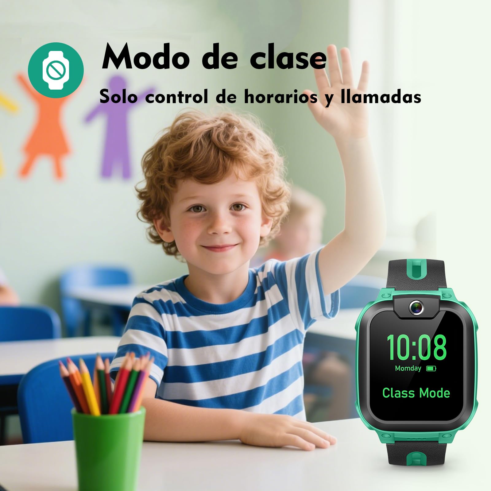 imoo Z1 Smartwatch Infantil 4G con Llamadas y Videollamadas, GPS, Modo Clase, IPX8 Resistente al Agua Verde