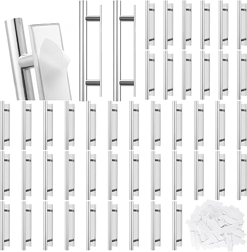 Miniatura 7 de Barydat Paquete de 50 tiradores de cajón autoadhesivos de plástico ABS, manijas de puerta adhesivas, manijas de gabinete, ayudantes de extracción