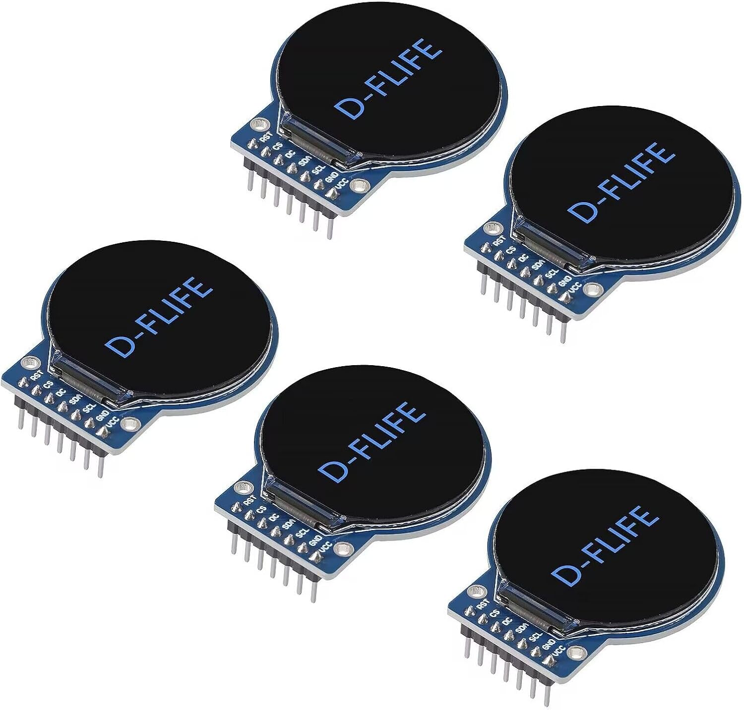 1.28 Inch TFT LCD Display Module Round RGB 240 * 240 GC9A01 Driver 4 Wire SPI Interface 240x240 PCB for Arduino (5pcs)