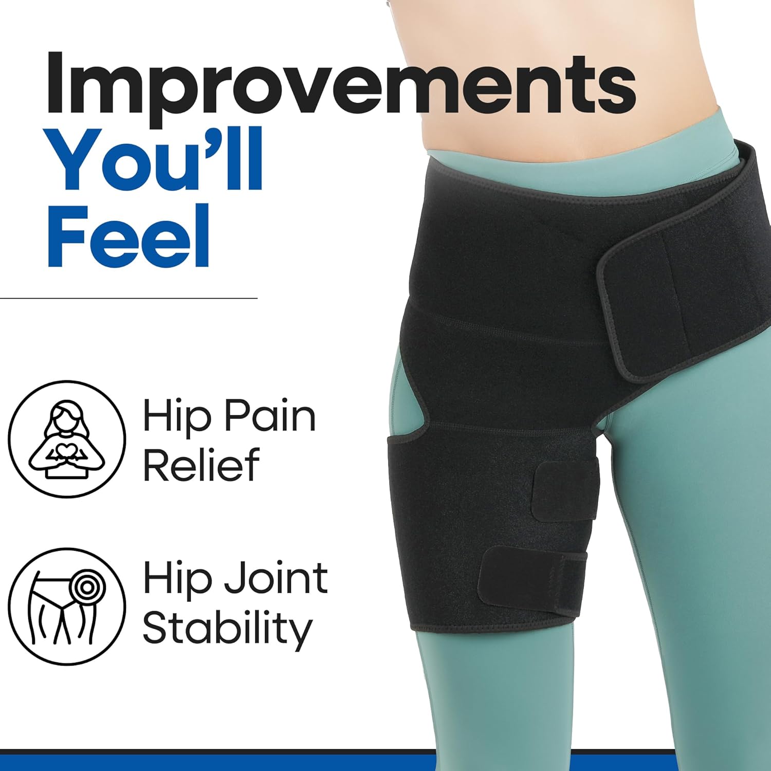 Hip Brace Thigh Compression Sleeve | Sciatica Pain Relief Device | Hamstring & Groin Compression Sleeve Wrap for Sciatic Nerve Relief | Hip Support Braces Thigh Brace for Women & Men SMALL / RIGHT LEG - Image 4