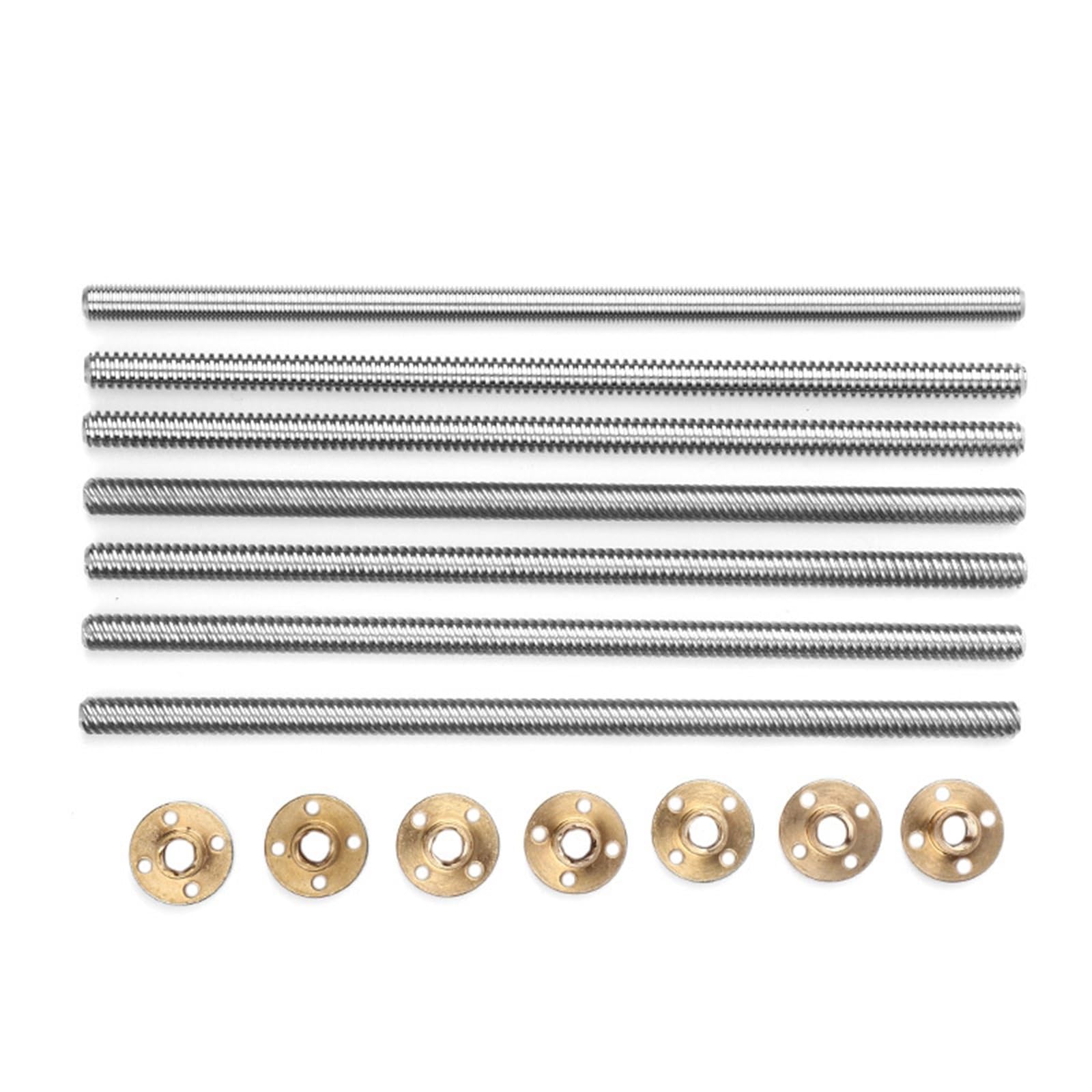 jeu fileté Vis à plomb T8 de 700mm 750mm de longueur, pas de 1mm 2mm, tige filetée trapézoïdale de 8mm de diamètre, tige de vis en acier inoxydable avec écrou en laiton vis trapézoïdale (Color : 2mm