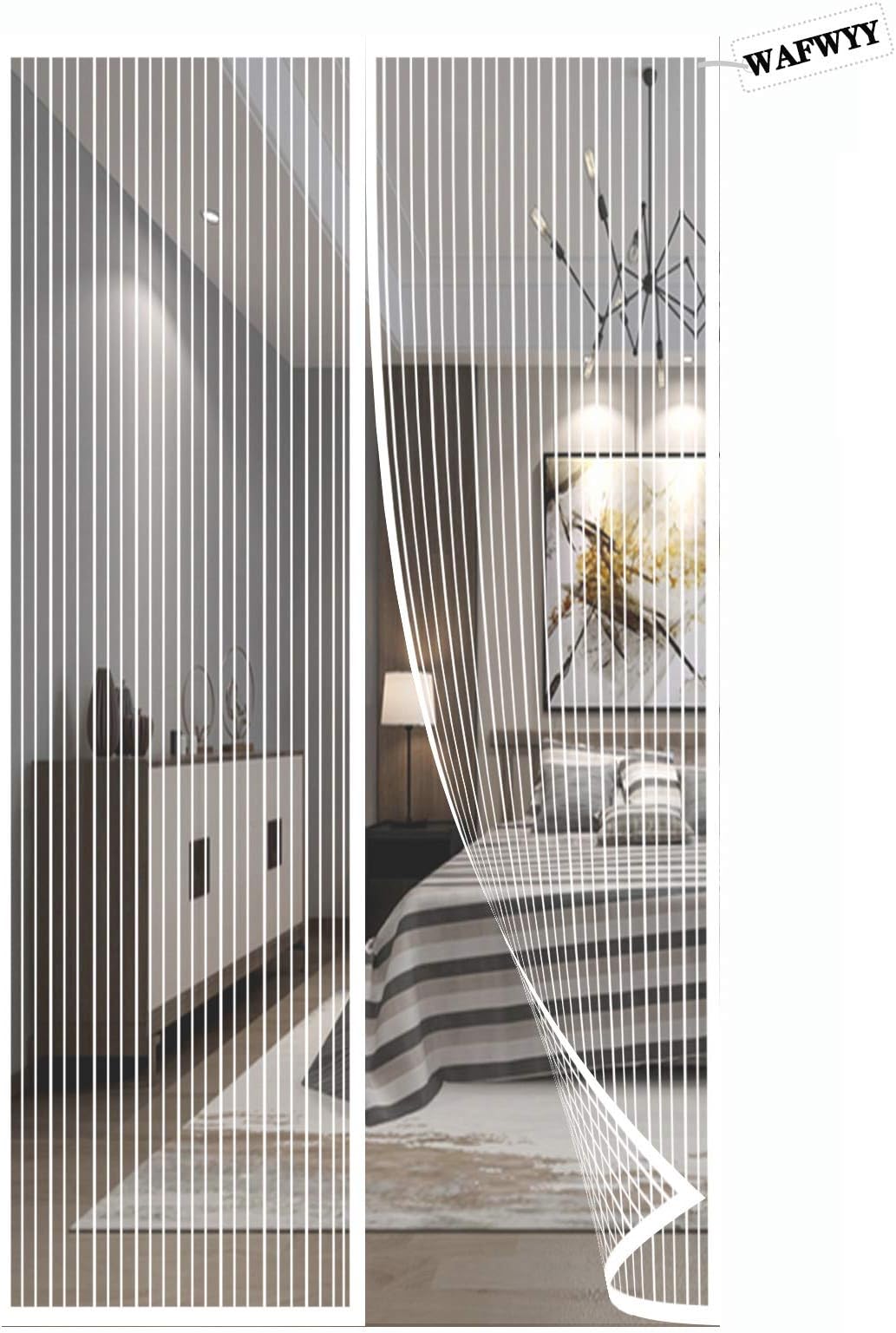 Magnet Fly Screen Door Insect Protection, Magnetic Curtain Adhesive Installation Without Drilling, Mosquito Net Magnetic Closure, Full Frame, 80x210CM