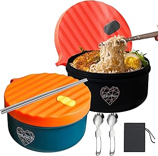 Sponsored Ad - AI LOVE PEACE Microwave Ramen Bowl Set - 40 oz BPA-Free Ramen Maker with Heat-Resistant Handle, Portable No...
