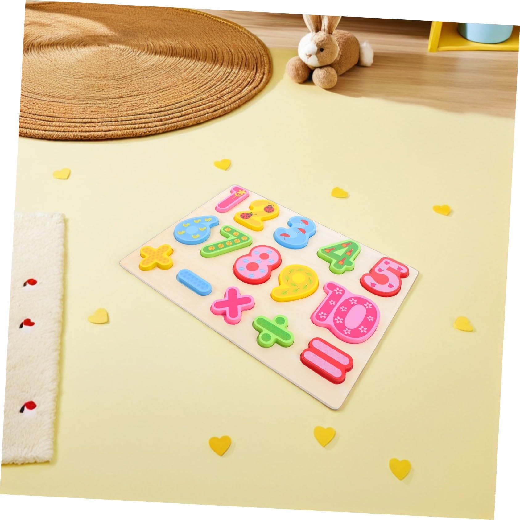 Puzzle in Legno 3 Pezzi per Bambini, Alfabeto Numeri Forme