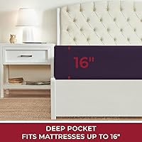 Vista 107 de Mellanni California King Fitted Sheet - Iconic Collection Bedding Sheets with up to 16 inch Deep Pocket - Soft & Cooling - Fade & Stain Resistant