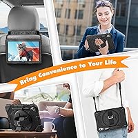 Vista 5 de SEYMAC Funda para Samsung Galaxy Tab S10 FE/ S9 FE 5G 10.9"/ S9 5G 11", funda protectora a prueba de golpes con protector de pantalla, soporte