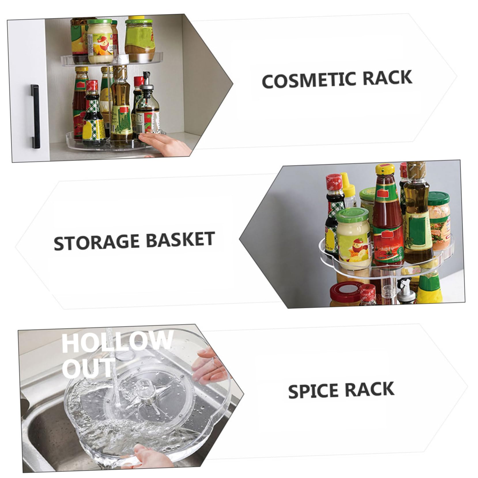 Garneck Porta Spezie Girevole A Doppio Girevole A 360° Porta Condimenti Organizer Da Cucina Per Bottiglie Di Condimento E Cosmetici