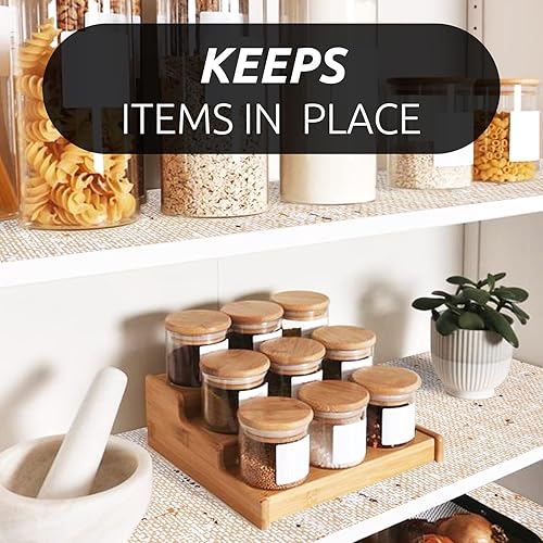 Miniatura 7 de Revestimiento de estante de 12 x 120 pulgadas para armarios de cocina, forro de gabinete no adhesivo lavable, forro de cajón de PVC para tocador de