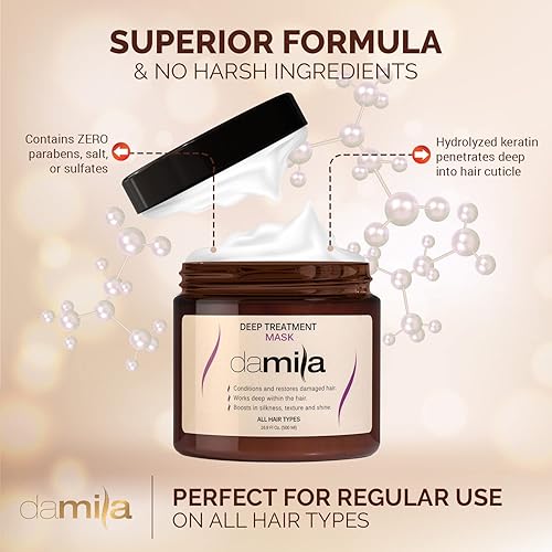 Miniatura 4 de Máscara de hidratación del cabello máscara de reparación para usos de queratina hidrolizada para fortalecer e hidratar el mejor tratamiento para el