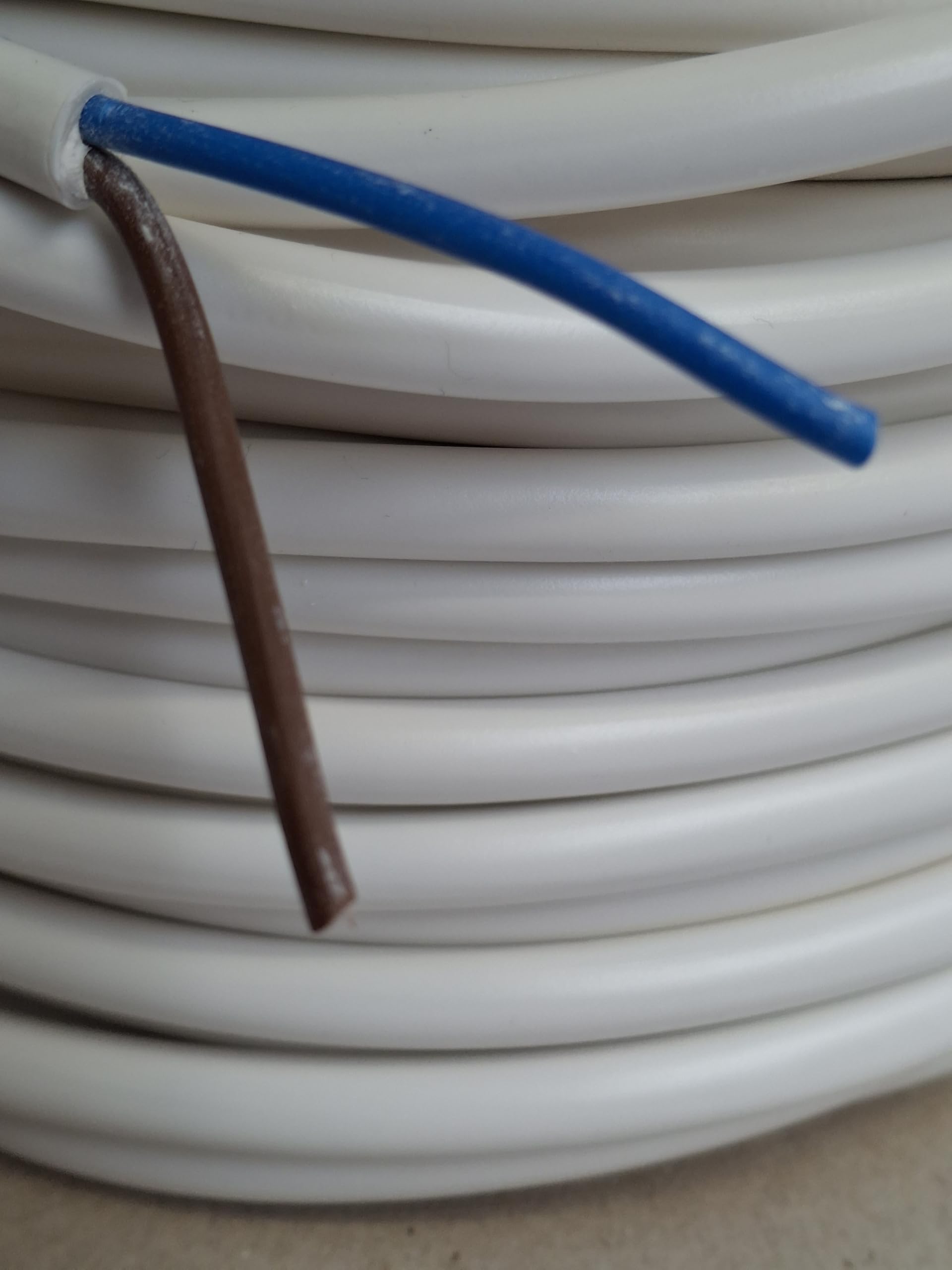 Ali's DIY 2-rdzeniowy okrągły biały elastyczny kabel 0,75 mm - 100 m pełna rolka