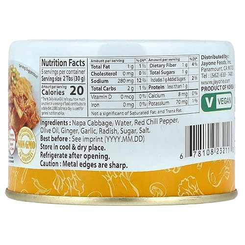 Miniatura 16 de Korean Canned Kimchi, Napa Cabbage Kimchi, Naturally Fermented, Non-GMO, No preservatives, No additives- (5.64oz x 4)