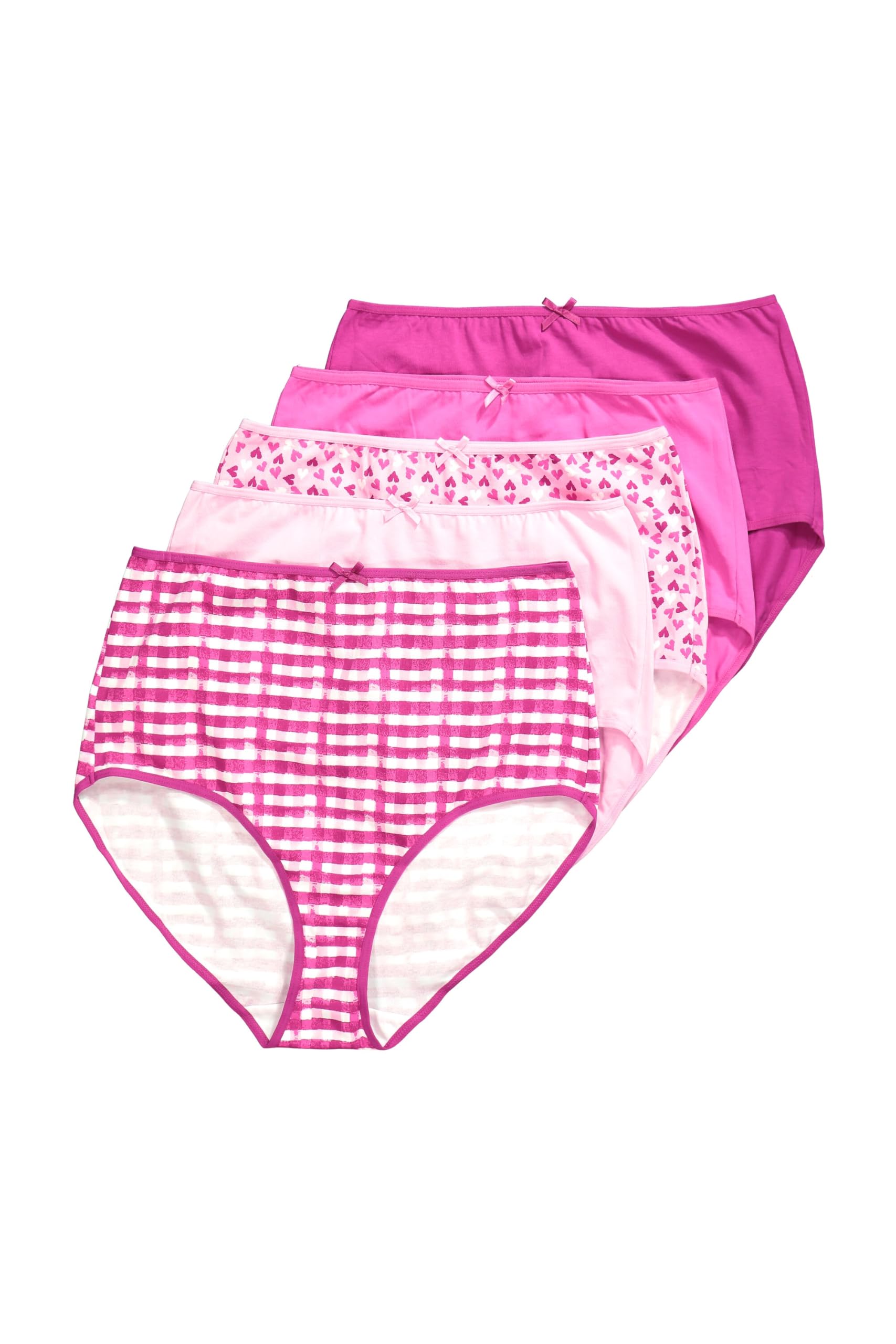 Ulla Popken Damen große Größen Übergrößen Plus Size Maxislips, 5er-Pack, High Waist, Muster/Uni, Oeko-TEX 840775